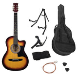 Karrera 38in Pro Cutaway Acoustic Guitar with Carry Bag - Sun Burst CC38-PRO-3TS