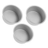 3Pcs Aluminum Alloy Round Cake Pans Plated Silver Baking Tins for Home Use V1366-AZ2-W-21990