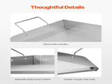 Stainless Steel Griddle, 32x16 inch Universal Flat Top Rectangular Plate, Gas Grill Griddle for BBQ V952-DCJPBXG3217INLUP8V0