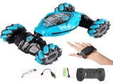 Remote Hand Control Watch Gesture Sensor Twist Car Toy USB charging Car Toy -Blue V1263-JX-6177