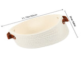 HOOWIFFY White Woven Storage Basket with Handle for Everyday Home Organization and Storage Solutions V1189-WXFWAL-20260326-02683