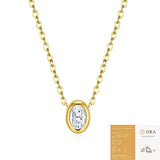 Elegant Moissanite Clavicle Necklace in 925 Silver with Gold Plating, Featuring a 4x6mm Oval Cut V1341-ZY-4YW8N8RG-MOISSANITE-PREMIUMS925