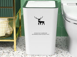 Trash Can With Lid, Garbage Can With Press Top, Small Trash Can Dog Proof, Plastic Trash Bin, Waste V1366-AZ2-W-25326