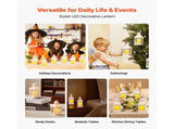 12 Pcs Decorative Candle Lantern, LED Electric Flameless Candle, Plastic LED Holder with Glass, Wall V952-LEDCDBS10INCDW7VW001V9
