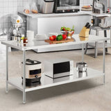 Stainless Steel Prep Table, 30 x 72 x 34 Inch, Heavy Duty Metal Worktable with 3 Adjustable Height V952-CFBXGGZTLCWJS66RVV0