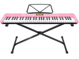 Karrera 61-Key Electronic Keyboard with LCD and Touch Response in Pink CHJ-291 EKB-CHJ-291-PK