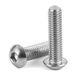 10pc Button Head Socket Cap Screws Bolts, Stainless Steel , Full Thread, Bright Finish,Bright Finish V1369-AZ3-W-05633