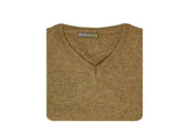 100% Shetland Ragg Wool V Neck Knit Jumper Pullover Mens Sweater Knitted - Nutmeg - XXL V563-SW-VN-NUTMEG23-XXL