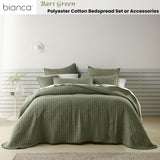 Bianca Bari Green Polyester Cotton Bedspread Set King V442-BCA-BEDSPREAD-BARI-GREEN-KI
