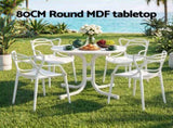 Gardeon 5PCS Outdoor Dining Set Table and Chairs Garden Patio Furniture Entwine White ODF-DIN-5STFD-601-WH