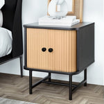 Artiss Bedside Table with Sliding Doors BORIS FUR-Y-SLD-01-BKWD