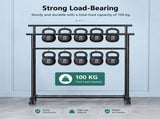 CARLA HOME Double Rod Clothes Rack with Wheels, Metal, Portable Wardrobe Rack V178-36543