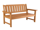 Outdoor Bench, 128 cm, 363 kg Weight Capacity for 2-3 Persons, Weatherproof Plastic Frame with V952-GYZYSLYMSSTBEEBDW001V0
