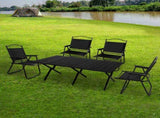 Levede Folding Camping Table Chair Set Black OD1049-BK