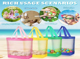 11 x 12.9 Inche Mesh Beach Tote Bags Mini Pool Reusable Colorful Polyester for Travel Party Swim V1259-DP01-A-1146