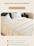 Beige 180*200cm Thickened Double-Sided Plush Waffle Weave Throw Blanket - Anti-Static Taffeta Velvet V888-ELOSUNG50798