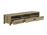 TV Cabinet 3 Storage Drawers with Shelf Natural Wood like MDF Entertainment Unit in Oak Colour V43-TV-CELOAK3S