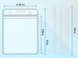 100 Pack Clear Plastic Luggage Bag Tag Holder Badge Label Tag Holder with 100 Pack Luggage Loops V1188-WTJ-LZZ-01316