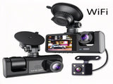 2Inch Screen WiFi TripleChannel Car Driving Recorder Front Inside Rear Lens 32G Memory Card HD V1221-XM-LB8496-GM262