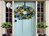 Ukraine Flag Sunflower Front Door Wreath Spring Decor Blue and Yellow Ukrainian Wreath for Home V1294-YM0523-10339844