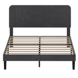Levede Double Bed Frame Upholstered Adjustable Headboard Bed Platform Dark Grey BF1083-DGY-AU