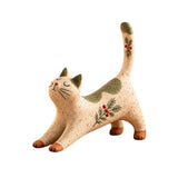 Figurine, Stretch Resin Christmas Statue with Holly Berry, Cute Sculpture Tabletop Decor for Home V1370-AZ4-24096