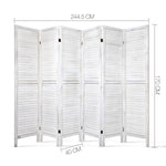 Artiss 6 Panel Room Divider Screen 245x170cm Louver White RD-B-0539-6P-WH-AB