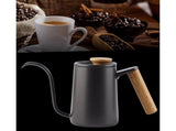600ml Stainless Steel Drip Coffee Pot, Long Gooseneck Spout Kettle, Black V1263-JX-3005