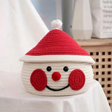 Cartoon Snowman Storage Basket Desktop Basket With Lids Organizing Basket Xmas Decor V1263-JX-1360