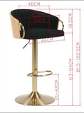 JENSEN GOLD GAS LIFT BAR STOOL V742-JY3034YBLACK