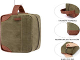 1 Piece Green Canvas Toiletry Bag, Waterproof Travel Organizer V1237-MS-912-153