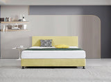 Linen Fabric Queen Bed Deluxe Headboard Bedhead - Sulfur Yellow V63-839561
