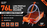 HORUSDY 76L Low Profile Waste Oil Drainer Mobile Workshop Pump Vehicle 4WD Truck V465-95225