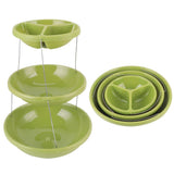Innovative 3 Tier Rotating Fruit Cake Dessert Display Plate Storage Stand Kitchen Tools Green V1294-YM0901-3118200122911