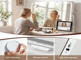 Embellir 90x60cm Makeup Mirror 360 degree Rotatable Vanity Mirror 10x magnifing MM-E-FRAME-6090LED-ZJ
