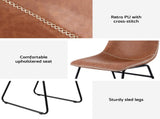 Artiss 2x Dining Chairs Retro PU Leather Kitchen Lounge Cafe Accent Chair Brown UPHO-C-DIN-2503-BRX2