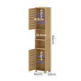 Levede Tall Bathroom Cabinet Storage 165cm Tallboy Adjustable Shelf Cupboard BATH1019-AU