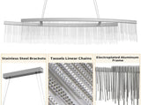 Modern LED Tassel Pendant Light Aluminum Linear Chandelier Dimmable Ceiling Lighting for Dining V767-LT-X119-110-G