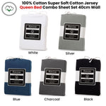 Revive 100% Cotton Jersey Combo Set Silver Queen V442-ATX-FITTEDSS-COTTONJERSEY-SILVER-QS