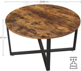 Round Coffee Table Rustic Brown and Black V178-11529