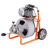 Drain Cleaner Machine 100FT x 3/8 Inch, Auto Feed Sewer Snake Drain Auger on Wheels, Portable Drain V952-ZDJJKLSGDSTJXUXC0V3