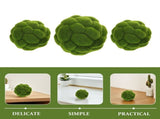 3Pcs Simulated Moss Decorative Balls Green Faux Plant Spheres for Landscape Display V1370-AZ4-14459