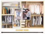 18-63" Oval Closet for Hanging Clothes Adjustable Closets Heavy Duty Black Poles Bar Closet V1107-127-10231-BLK3