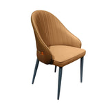 VELLUTO Dining Chairs Set Armchairs Mid Century Modern Kitchen Dining Room Chairs Faux Leather V255-VE-DICH-BROWN-201