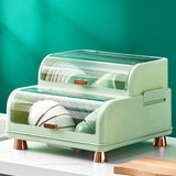 Draining Bowl Rack Plastic Tableware Drainer Storage Box Dish Chopsticks Drying Box with Lid Light V1294-YM0716-3118220158713