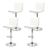 Artiss 4x Bar Stools Padded Leather Gas Lift White BA-K-710N-WHX4