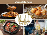 9PCS Gold Kitchen Utensils Set, 304 Stainless Steel Gadgets Cooking Tools, All Metal Serving V1369-AZ3-W-08741