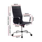 Artiss Office Chair Conference Chairs PU Leather High Back Black OCHAIR-H-8147H-BK