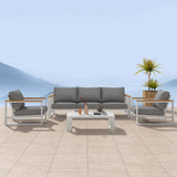5 Seater Grandeur Lounge Suite White V264-OTF-545A-WHE-6PC