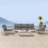 5 Seater Grandeur Lounge Suite Charcoal Grey V264-OTF-545A-DGR-6PC